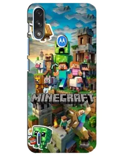 Чехол для Motorola E7 Power с картинкой «Замок Minecraft»