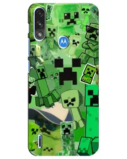 Чехол для Motorola E7 Power с картинкой «Криперы Minecraft»