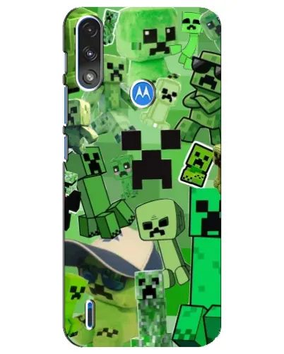 Чехол для Motorola E7 Power с картинкой «Криперы Minecraft»