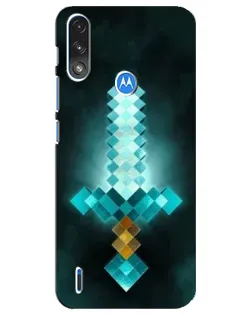 Чехол для Motorola E7 Power с картинкой «Алмазный меч неон»