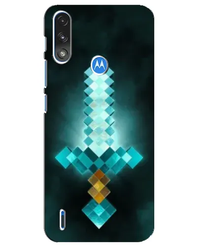 Чехол для Motorola E7 Power с картинкой «Алмазный меч неон»