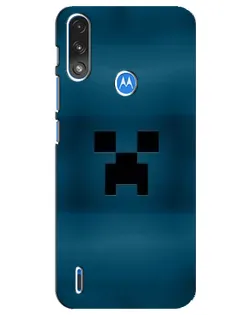 Чехол для Motorola E7 Power с картинкой «Крипер текстура»