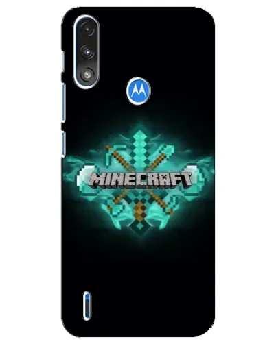 Чехол для Motorola E7 Power с картинкой «Minecraft Diamond лого»