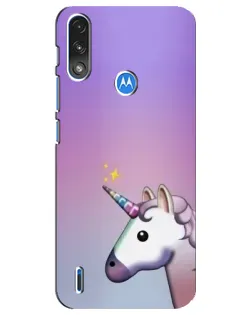Чехол для Motorola E7 Power с картинкой «Единорог градиент»