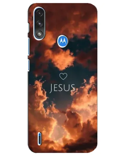 Чехол для Motorola E7 Power с картинкой «Сияние Имени Jesus»