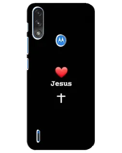 Чохол для Motorola E7 Power з картинкою «Серце - Jesus»