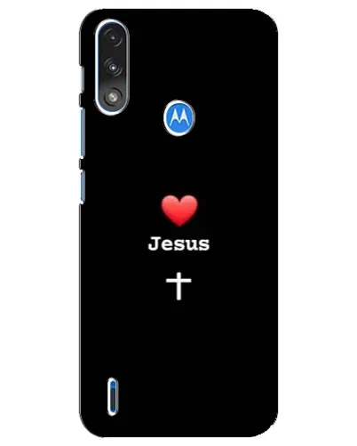 Чехол для Motorola E7 Power с картинкой «Сердце - Jesus»