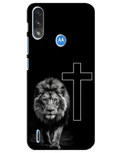 Чохол для Motorola E7 Power з картинкою «Лев та Хрест»