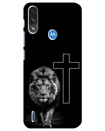 Чехол для Motorola E7 Power с картинкой «Лев и Крест»