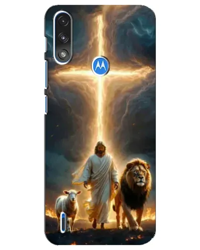 Чехол для Motorola E7 Power с картинкой «Лев Иуды и Свет»