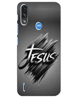 Чехол для Motorola E7 Power с картинкой «Надпись Jesus Graffiti»