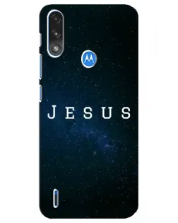 Чехол для Motorola E7 Power с картинкой «Звездное небо Jesus»