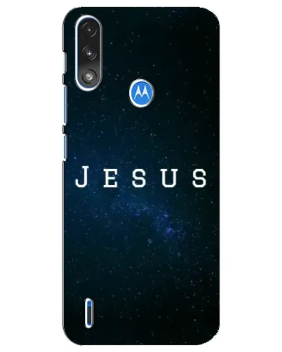 Чехол для Motorola E7 Power с картинкой «Звездное небо Jesus»