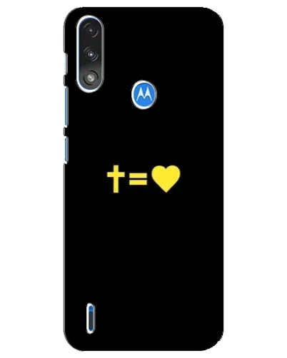 Чехол для Motorola E7 Power с картинкой «Сердце и Крест»