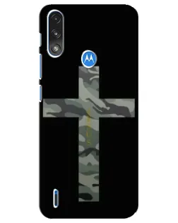 Чехол для Motorola E7 Power с картинкой «Милитари Крест»