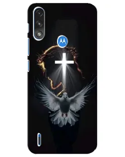 Чехол для Motorola E7 Power с картинкой «Голубь и Свет»