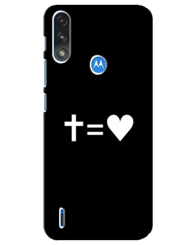 Чехол для Motorola E7 Power с картинкой «Крест и Сердце»