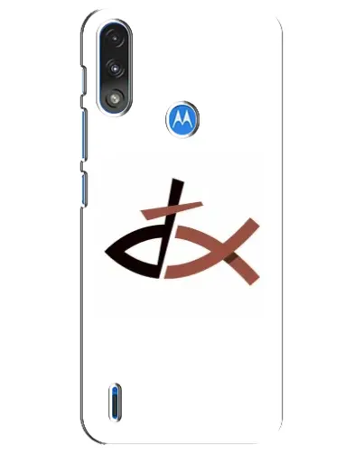 Чехол для Motorola E7 Power с картинкой «Рыба и крест»