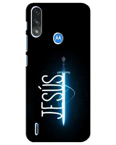 Чехол для Motorola E7 Power с картинкой «Меч Духа Jesus»
