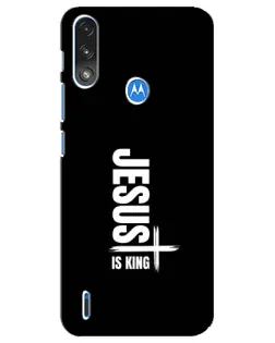 Чехол для Motorola E7 Power с картинкой «Вертикаль веры Jesus»