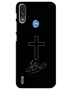 Чохол для Motorola E7 Power з картинкою «Графічний хрест Jesus»