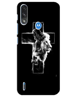 Чохол для Motorola E7 Power з картинкою «Сяючий хрест Jesus»