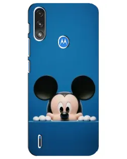 Чехол для Motorola E7 Power с картинкой «Микки выглядывает»