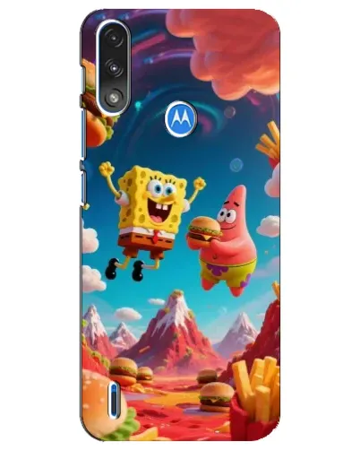 Чехол для Motorola E7 Power с картинкой «Космический фастфуд»