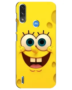 Чехол для Motorola E7 Power с картинкой «Губка Боб улыбка»