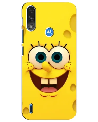 Чехол для Motorola E7 Power с картинкой «Губка Боб улыбка»