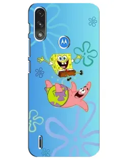 Чехол для Motorola E7 Power с картинкой «Спанч Боб и Патрик»
