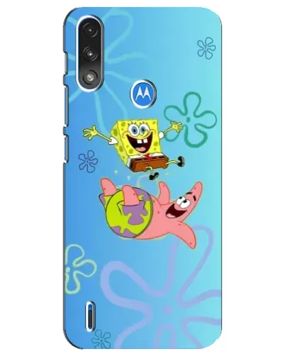 Чехол для Motorola E7 Power с картинкой «Спанч Боб и Патрик»