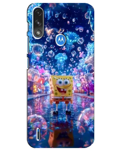 Чехол для Motorola E7 Power с картинкой «Неоновый океан»