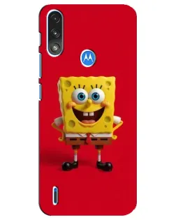 Чехол для Motorola E7 Power с картинкой «Спанч Боб на красном»