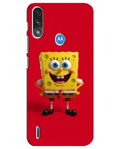 Чехол для Motorola E7 Power с картинкой «Спанч Боб на красном»