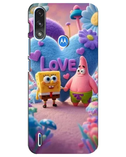 Чехол для Motorola E7 Power с картинкой «Губка Боб Патрик»