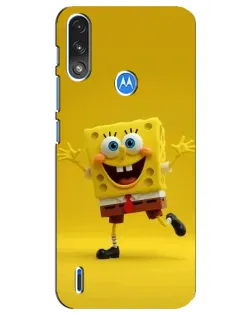 Чехол для Motorola E7 Power с картинкой «Позитивный Губка Боб»