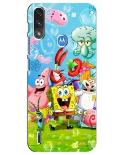 Чехол для Motorola E7 Power с картинкой «Губка Боб и друзья»