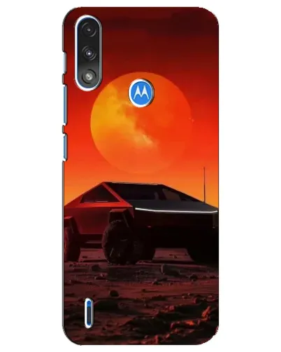 Чехол для Motorola E7 Power с картинкой «Cybertruck на Марсе»