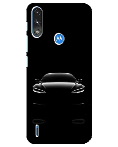 Чехол для Motorola E7 Power с картинкой «Силуэт Tesla Night»