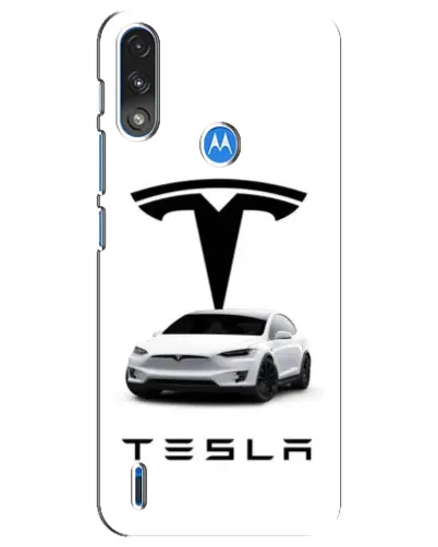 Чехол для Motorola E7 Power с картинкой «Tesla White Style»