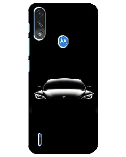 Чехол для Motorola E7 Power с картинкой «Фары Tesla Night»