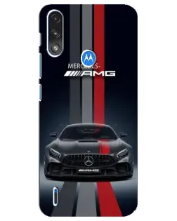 Чехол для Motorola E7 Power с картинкой «Mercedes — белый карбон»