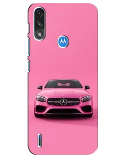Чехол для Motorola E7 Power с картинкой «Розовый Mercedes AMG»
