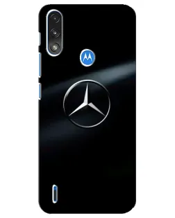 Чехол для Motorola E7 Power с картинкой «Mercedes на металле»
