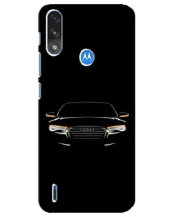 Чехол для Motorola E7 Power с картинкой «Audi — ночной контур»
