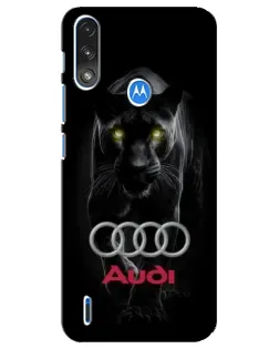 Чехол для Motorola E7 Power с картинкой «Пантера и Audi»