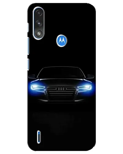 Чехол для Motorola E7 Power с картинкой «Audi в неоне»