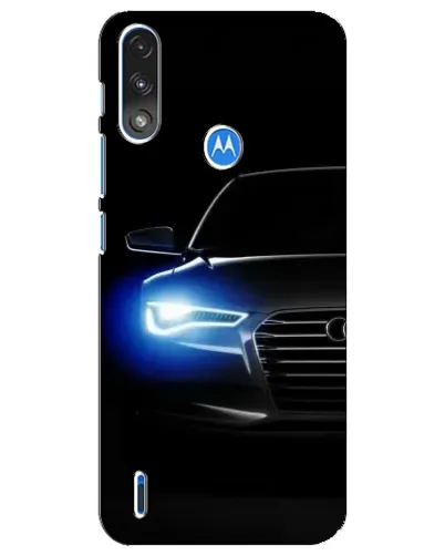 Чехол для Motorola E7 Power с картинкой «Неоновый взгляд Audi»