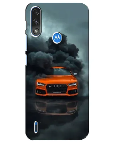 Чехол для Motorola E7 Power с картинкой «Audi в облаках дыма»
